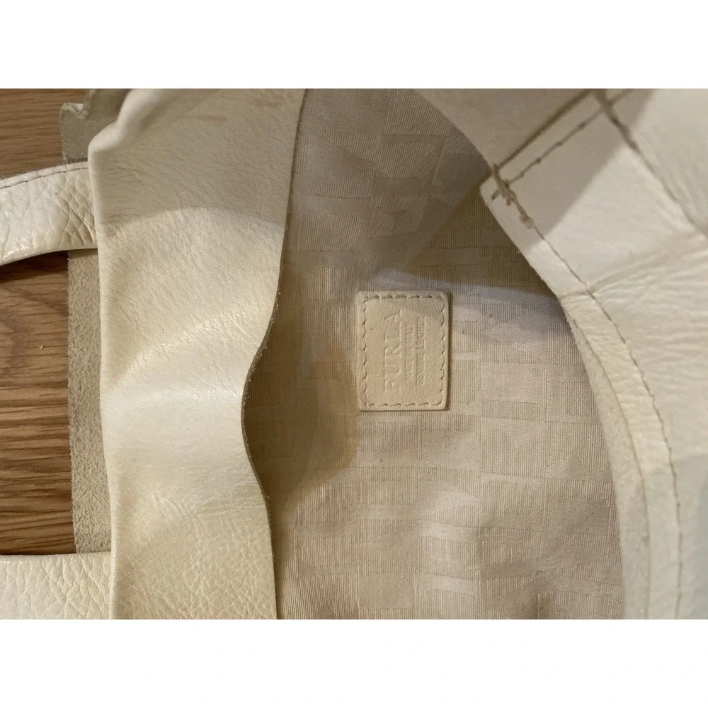 Furla Ivory Calf Leather Ecobag Tote Shopper‎ Shoulder Bag Limited Edition